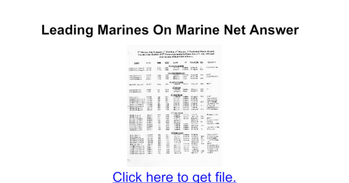 Leading marines administration and communication test answers