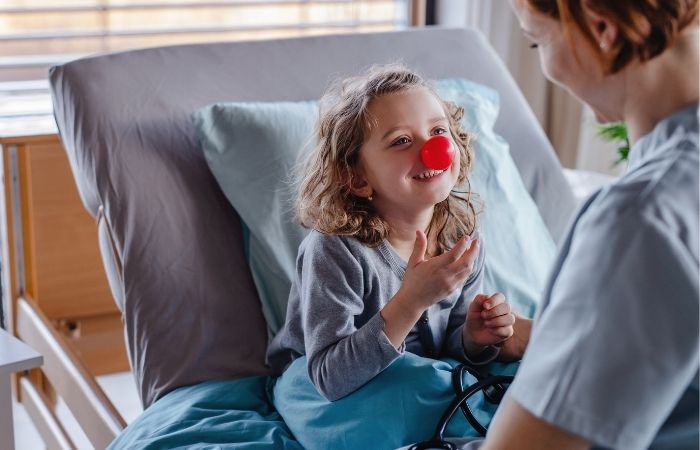 A nurse is caring for a group of pediatric clients