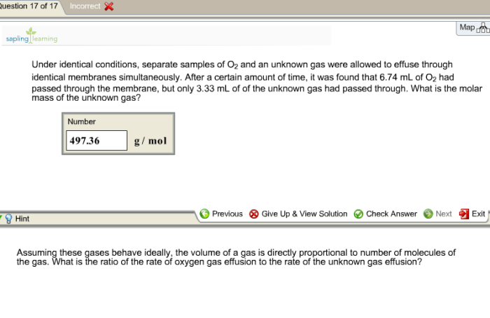 Under identical conditions separate samples of o2